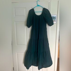 EUC size large dark teal universal thread (target) tiered maxi dress